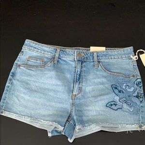 NWT Embroidered Denim Cutoffs